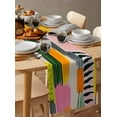 thumbnail image 6 of Contemporary Geometric Table Runner 48 Inches, Color Block Striped Abstract Bed Runner Dresser Scarves Tabletop for Indoor Outdoor Parties/Ceremony/Banquet, 13" x 48", 6 of 8