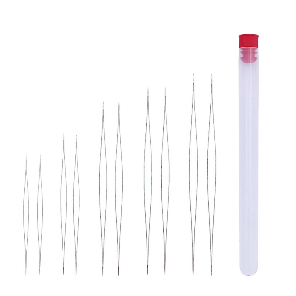 Hi.FANCY 10pcs 5 Sizes Big Eye Beading Needles Bracelets DIY Jewelry Making Easy Thread Sewing Needles