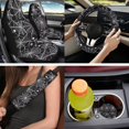 thumbnail image 2 of XYZCANDO Spider Web 14 Pack Car Seat Covers Full Set Steering Wheel Cover Auto Center Console Armrest Pad Seat Belt Covers Headrest Covers Cup Coasters for Most Cars SUVs Sedans, 2 of 7