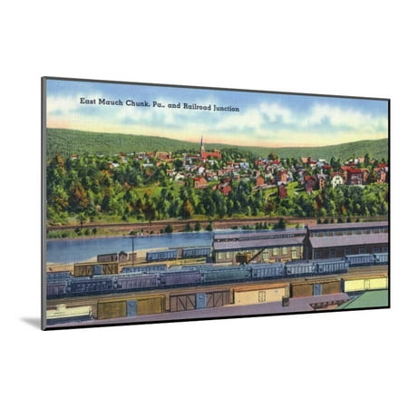 Mauch Chunk Pennsylvania - Jim Thorpe, Pennsylvania - View of East Mauch Chunk and Rr Junction Wood Mounted Print Wall Art By Lantern Press