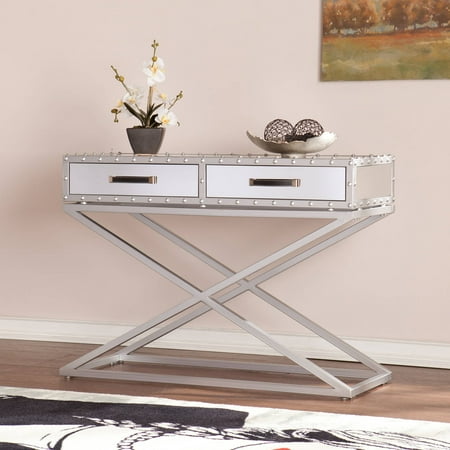 Mirror Cube Table - Southern Enterprises Manchester Industrial Mirrored Console Table