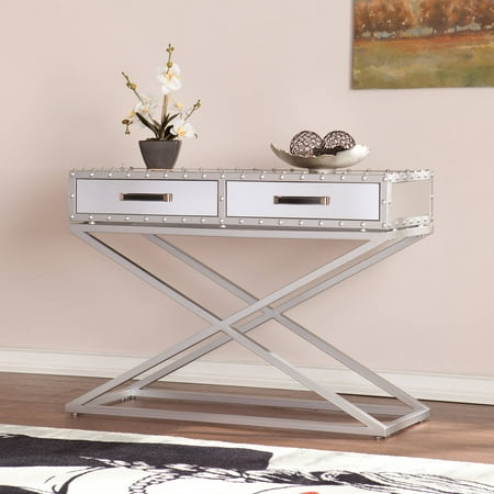 Southern Enterprises Manchester Industrial Mirrored Console Table