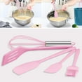 thumbnail image 7 of Silicone Cooking Utensils Sets,AILKIN 5-Piece Kitchen Utensil Set 600°F Heat Resistant Non-stick Rubber Cookware Kitchen Silicone Cooking Utensils with Spatulas,Whisk,BPA Free,Pink, 7 of 7