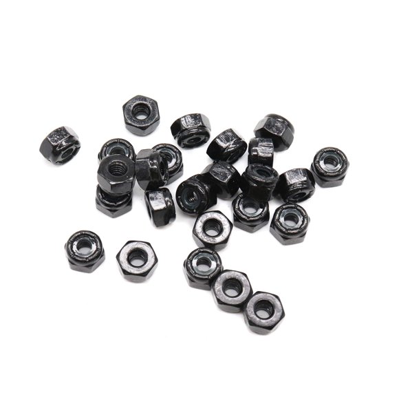 binifiMux 30pcs Black 6-32 Nylon Inserted Lock Nuts, Self Locking Nuts