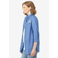 thumbnail image 5 of Woman Within Plus Size 2-Piece Embroidered Poplin Tunic And Tee Set, 5 of 6