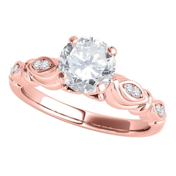 Aonejewelry 1/2 Carat Elegant Design Halo Engagement Diamond Ring Crafted In 10k Rose Gold