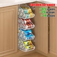 thumbnail image 4 of Baxikayon 4-Pack Stackable Can Organizer with Handles, Foldable Wire Soda & Canned Food Storage Rack for Kitchen Pantry Cabinet, White, 4 of 8
