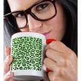 thumbnail image 2 of 3drose, Painted Leopard Print - Green, 11oz Two-tone Red Mug, 2 of 6