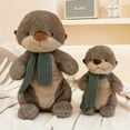 thumbnail image 4 of QITOWM Cute Plush Otter Stuffed Animal Soft Toy with Knitted Scarf Huggable Realistic Cuddly Doll for Kids and Adults Gift, Adorable Plush Ornament for Living Room Sofa Home Decoration (40cm-500g), 4 of 5
