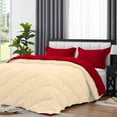 thumbnail image 4 of D.N.G. BEDDINGS 5 Piece Luxury Reversible Diamond Pattern Comforter Set Premium Super Soft, All Season 800 TC, 100% Egyptian Cotton Oversized Super King Size Ivory/Red Solid Color, 4 of 7