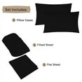 thumbnail image 2 of The Great American Store 600 Thread Count 100% Cotton Solid 4PC Sheet Set (Full, Black) - Double Brushed - Extra Deep Pocket - Stain Resistant, Warm, Breathable And Hypoallergenic, 2 of 4