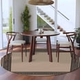 thumbnail image 4 of Black Brown Greek Key Large Area Rugs for Bedroom Living Room, Soft Non Slip Carpet Bedside Rug, Geometric Greece Ancient Farmhouse Geo Round Floor Cover Kitchen Accent Rug 6' for Dining Room/Office, 4 of 9