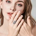 thumbnail image 4 of Gold Sliver Ring Geometric Shape Ring Adjustable Silver Lines Winding Ring Minimalist Ring Gift, 4 of 5