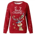 thumbnail image 4 of Chandail en Molleton de Noël pour Femmes, Cardigan à Manches Longues, Col Rond, Chandail Chaud, Imprimé, Mode, Mi-Long, 4 of 6