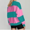 thumbnail image 5 of Fayshow0 Women Classic Striped Oversized Crewneck Dupes Color Block Long Sleeve Casual Sweatshirt Loose Pullover,Pink XL, 5 of 6