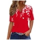 thumbnail image 1 of Camisetas Casuales de Mujer con Cuello en V Camiseta de Color Sólido, Manga Corta Casual Top para el Uso Diario, 1 of 4