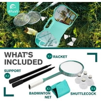 EasyGo Badminton Set with Net, 4 Rackets, 4 Birdies, Portable Storage Box for Backyard Outdoor Yard Games