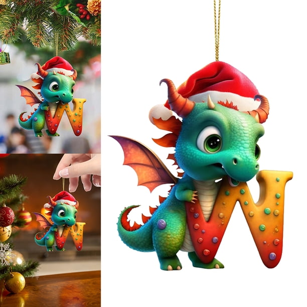 Colgantes Dragón Con Forma Letra Acrílica Navideña Exquisitos para Fiesta Navidad