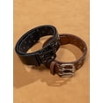 thumbnail image 7 of Timarkment 2pcs Belts for Women Double Grommet Womens Belts for Jeans Studded Punk Women's Leather Belt, 7 of 7