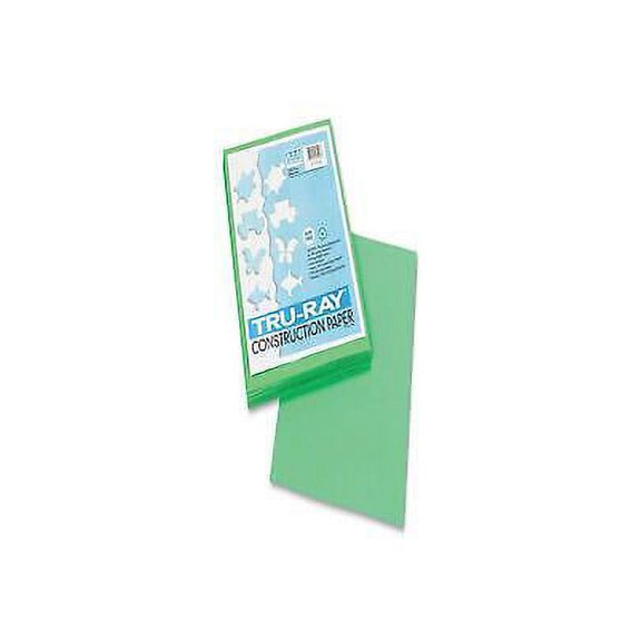 6PK PAC103006 Tru-Ray Construction Paper, 76lb, 9 x 12, Festive Green, 50/Pack