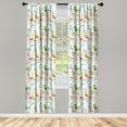 thumbnail image 3 of Ambesonne Cartoon Curtains, Floral Funny Animals, Pair of 28"x95", Multicolor, 3 of 5