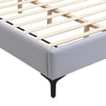 thumbnail image 6 of Christopher Knight Home Linen Upholstered King Platform Bed with Reading Lights and Headboard Shelves, Grey, 6 of 10