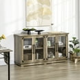 thumbnail image 2 of HOMCOM Farmhouse Buffet Cabinet with Glass Doors, Kitchen Sideboard, Coffee Bar for, Distressed Grey, 2 of 10