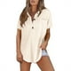thumbnail image 3 of mfyjkho Tops Para Salir, Blusa Lisa De Manga Corta Con Cuello Vuelto Y Holgada Informal De Verano Para Mujer Tops Para Salir Xl, 3 of 7