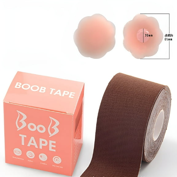 TELOLY Breast Lift Tape with Silicone Adhesive Bra (2 Pcs) for Large Breasts AG Cup
