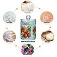 thumbnail image 6 of Yayeee 4 Pack Qtip Holder Bathroom Cotton Swab Canister with Lid Clear Dispenser Set, Orange Floral Tomatoes, 6 of 6