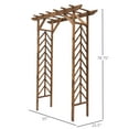 thumbnail image 3 of 79in Wooden Garden Arbor Arch Trellis with Classic Countryside Style, Pergola Style Roof for Climbing Vines for Ceremony Party Weddings, 3 of 7