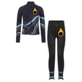 thumbnail image 5 of vastwit Kids Girls Tracksuit Fleece-Lined Long Sleeve Zip Jacket with Leggings Figure Skating Training Suit Blue 10, 5 of 7