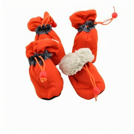 Cat Shoes Small Dog Boots for Winter Dog Boots Dog Shoes Dog Shoes for Adjustable Dog Foot Covers for Going Out Cat Rain Boots Saffron M