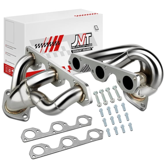 Stainless Steel Exhause Manifold Header Kit For 07-11 Jeep Wrangler JK 3.8L V6