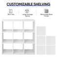 thumbnail image 5 of ZenSports 9 Cube MDF Storage Organizer 3 Shelf Wooden Bookcase White, 5 of 10