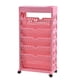 thumbnail image 1 of Estantería de almacenamiento para libros, pequeña, de gran capacidad, fácil acceso, para sala de estar, dormitorio, doble fila, 5 niveles, color rosa, 1 of 14
