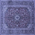 thumbnail image 1 of Ahgly Company Indoor Square Medallion Blue Traditional Area Rugs, 3' Square, 1 of 4