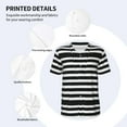 thumbnail image 5 of Fotbe Black And White Stripes Baseball Jersey Shirt for Men and Women, Casual Short Sleeves Button Down T-Shirt-X-Large, 5 of 9