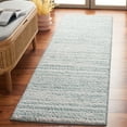 thumbnail image 2 of SAFAVIEH Rumi Barrett Striped Polyester Shag Runner Rug, Aqua/Ivory, 2'2" x 8', 2 of 7