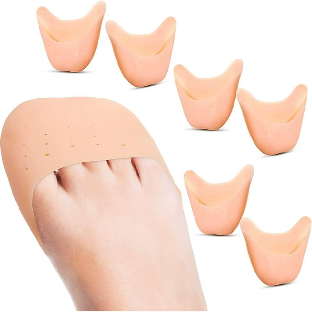 6 Piezas Bolsas para Dedos para Mujeres Almohadillas para Dedos de Gel de Silicona Protectores para Zapatos de Punta Almohadillas para Calcetines de Gel Gorras para Dedos de Danza de Ballet