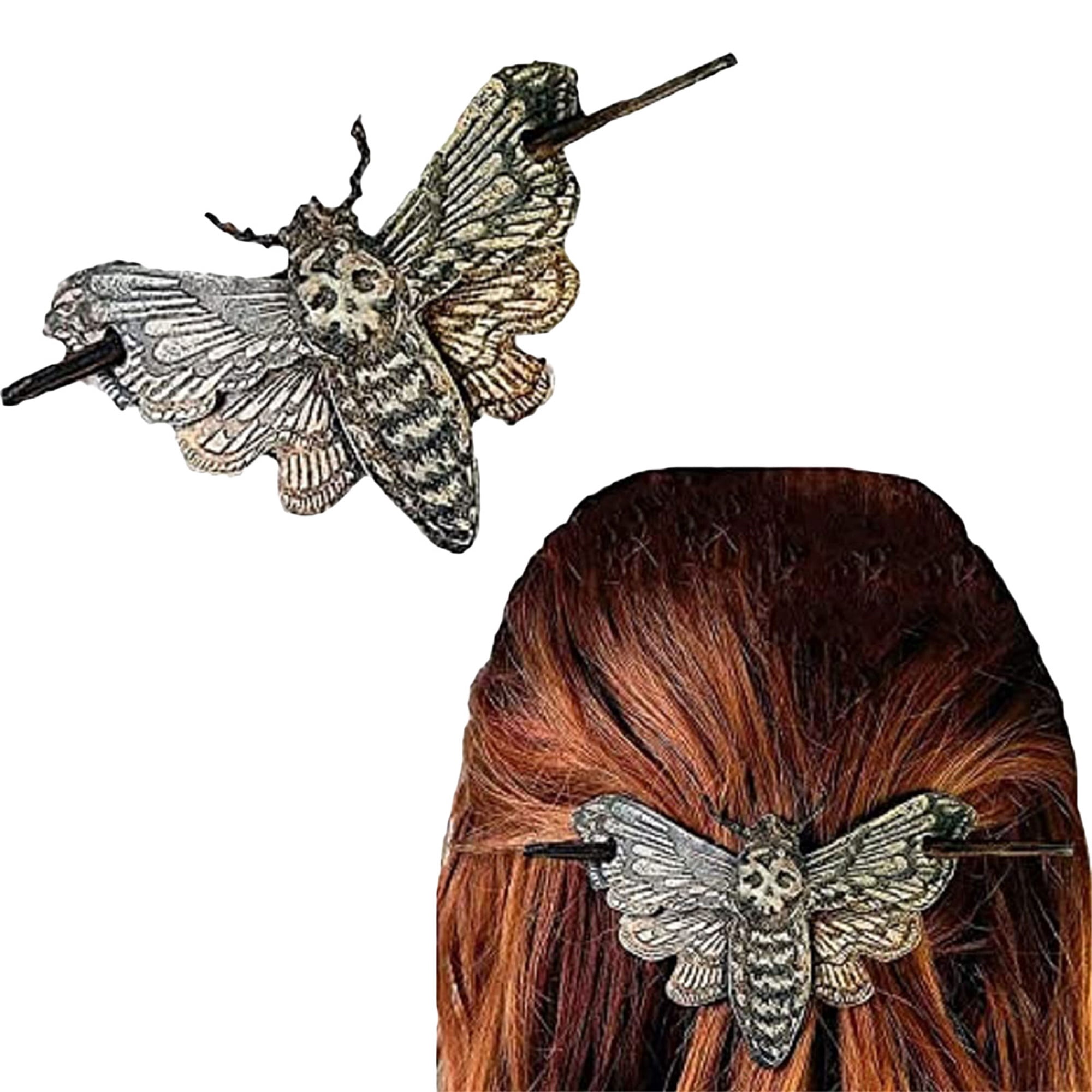 RSRZRCJ Skull Moth Hair Pin Vintage Hair Clip with Stick Halloween Skeleton  Long Hair Barrette Hair Accessories for Women Girls - Walmart.com