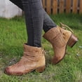thumbnail image 7 of asdoklhq Womens Boots Clearance Under $20, Lace Up Thick Heel Classic Short Boots, 7 of 7
