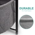 thumbnail image 5 of Round Sofa Side Table End Table with Storage Fabric Basket for Living Room Bedroom Removable Tabletop Home Nightstand, Black, 5 of 8