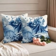 thumbnail image 2 of Blue Jellyfish Coastal Outdoor Waterproof Pillow Covers, Nautical Octopus Summer Ocean Decorative Square Throw Pillowcase Sofa Cushion Sham for Patio/Couch/Chair, 24"x24" 2 Pack, 2 of 8