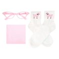 thumbnail image 4 of Hip Hop 50's Shop 1950s Girls 4 Piece Poodle Skirt Costume Outfit for Kids with Accessories (glasses, socks, scarf) (Small Child 4-6, Light Pink), 4 of 7