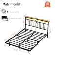 thumbnail image 2 of Base Cama Flotante - con Luces LED Ajustables, Plataforma de Metal con Listones de Acero Resistente con Soporte, no Necesita somier, fácil de Montar, 2 of 8