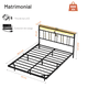 thumbnail image 2 of Base Cama Flotante - con Luces LED Ajustables, Plataforma de Metal con Listones de Acero Resistente con Soporte, no Necesita somier, fácil de Montar, 2 of 8