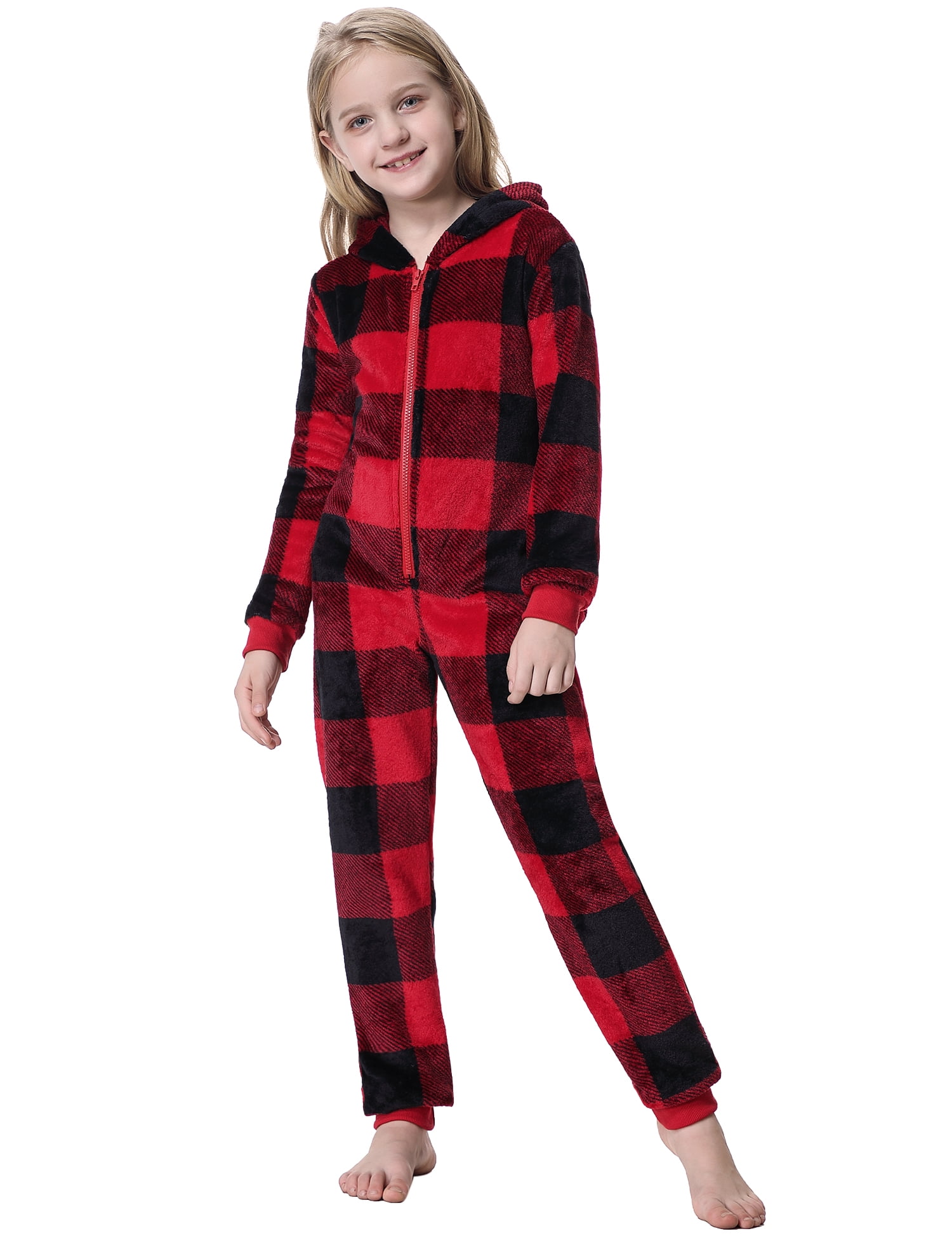 Purcoar Hooded Sleeper Pajamas For Girls, One Piece Jumpsuit Onesie