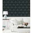 thumbnail image 2 of NextWall Midnight Blue & Juniper Deco Floral Peel and Stick Wallpaper, 2 of 8