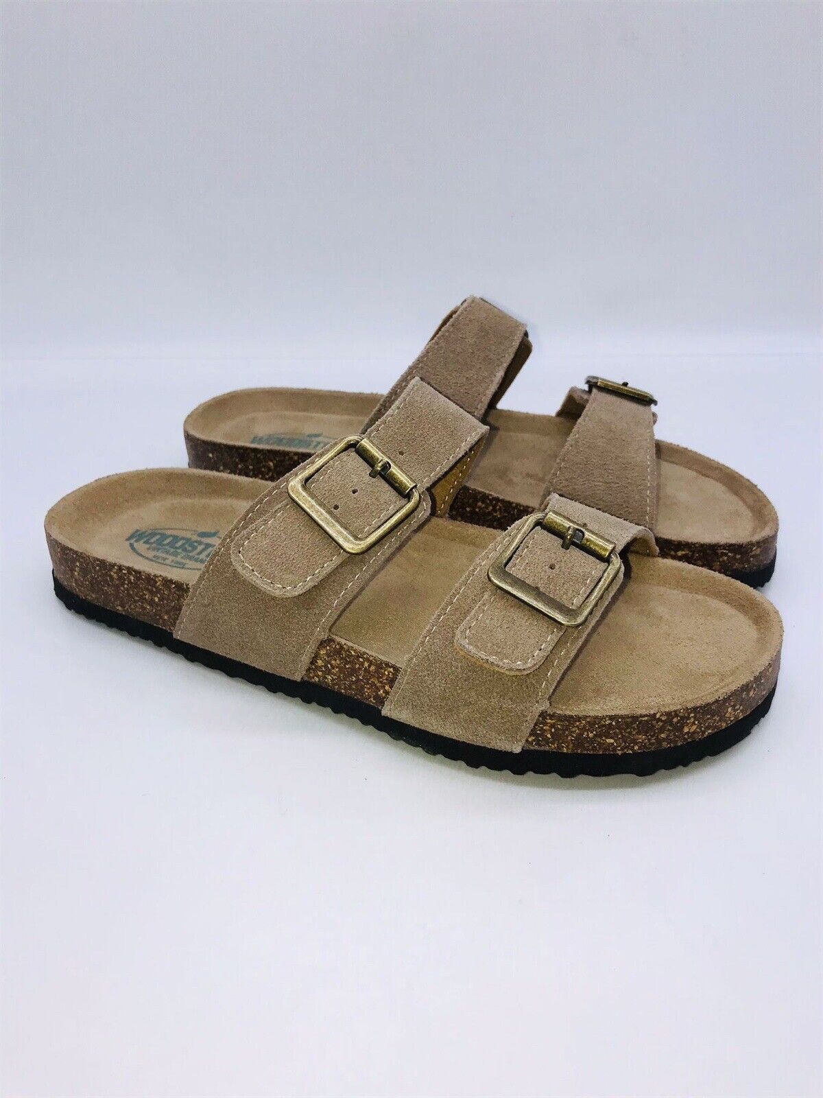 Woodstock Vintage Brand New York Women Leslie Double Strap Slide Sandal Tan 7M